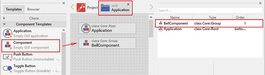 Inserting GUI component